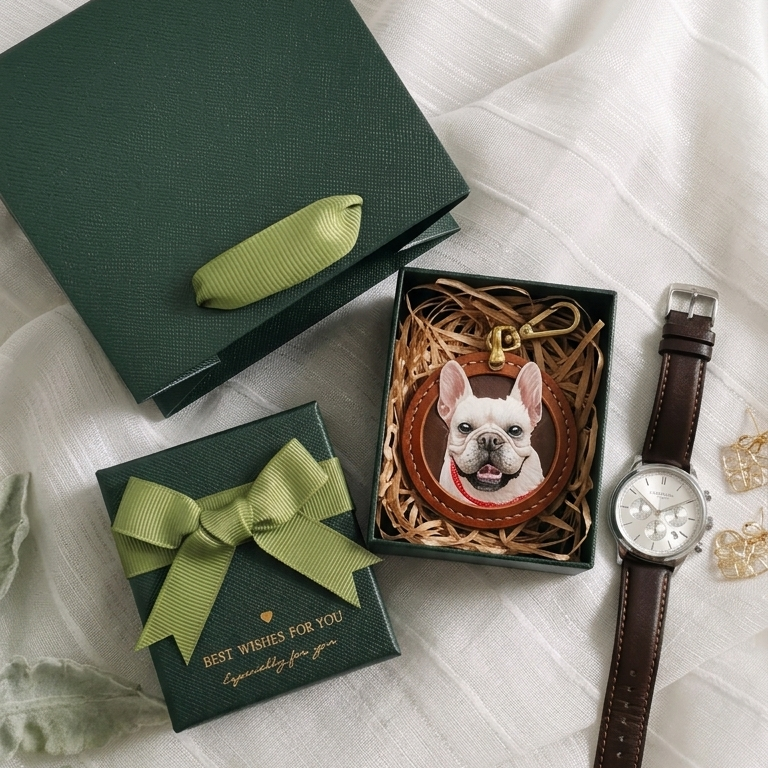 Custom Hand-Carved Leather Pet Portrait Charm - Bespoke 3D Art Keepsake